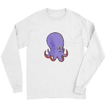 Discover Octopuss Lover Cute Purple Smiling Octopus Long Sleeves
