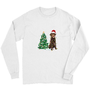Discover Labrador Lab Dog chocolate labrador Christmas Lights Decor xmass Tree Long Sleeves