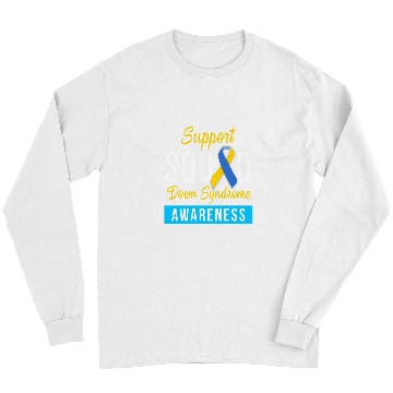 Discover Down Syndromes Awareness month Ribbon Support Squad 1 Long Sleeves