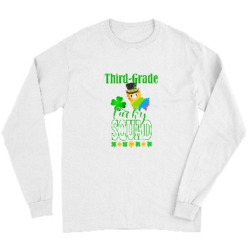 Discover St Patricks Third Grade Teacher Student Cute Llama Squad Long Sleeves