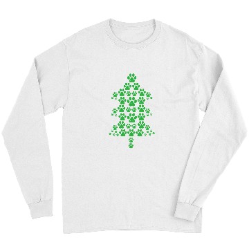 Discover Cat Paw Prints Christmas Tree For Cat Mom Cat Dad Long Sleeves