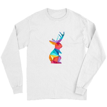 Discover Rabbits Cute Colorful Jackalope Fun Cute Rabbit Animal Lover Graphic Long Sleeves