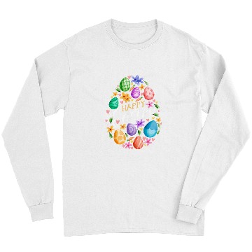 Discover Rabbits Cute Happy Easter Day Easter Eggs Bunny Rabbit Easter Day Long Sleeves