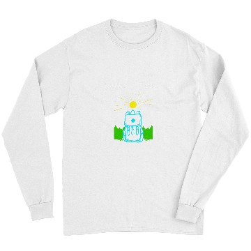 Discover Happy Camper Quote Hiking Wanderlust Mountain Camping Long Sleeves