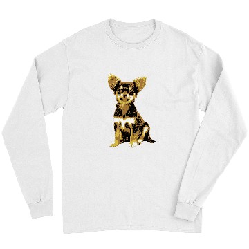 Discover Cute Retro Chihuahua with puppy eyes vintages illustration 1 Long Sleeves