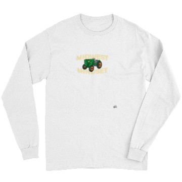 Discover Tractor driving Midwest Mindset Tractor Farm Long Sleeves