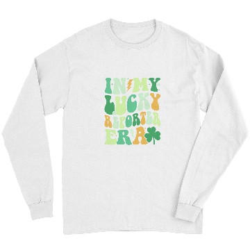 Discover Groovy in My Lucky Reporter Era St Patricks Day Clover Long Sleeves