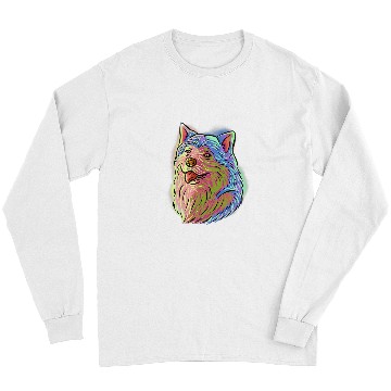 Discover Dog Akita Colorful Pop Art Portrait Akita Inu Dog Mom Mothers Day 8 Long Sleeves