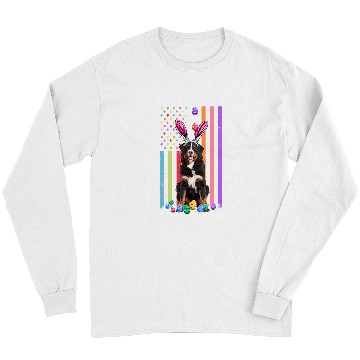 Discover Easter Day American Eggs Flag Bernese Mountain Dog Funny Long Sleeves