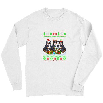 Discover Christmas Bernese Mountain Dog Puppy Lover Ugly xmass Sweater Long Sleeves
