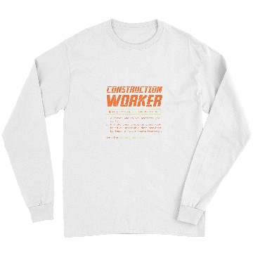 Discover Construction Worker Contractor Builder Handyman Gift 3 Long Sleeves