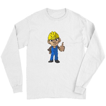 Discover Construction Manager Builder Monkey Construction Worker Long Sleeves