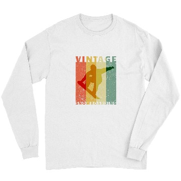 Discover Skiing Ski vintages Snowboarding Jumping Snowboarder Long Sleeves