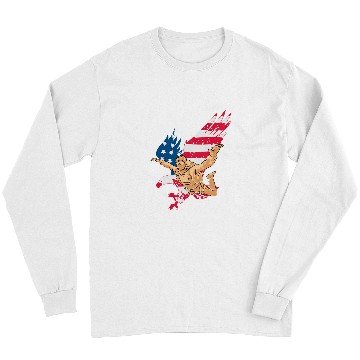 Discover Patriotic Skydiver US American Flag Freedom Skydiving Eagle Long Sleeves