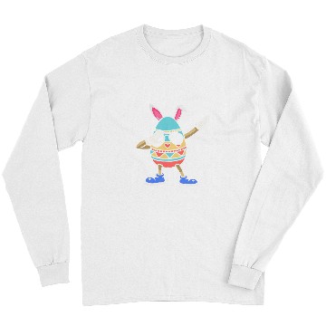 Discover Rabbits Dabbings easter egg with easter ears easter bunny Long Sleeves