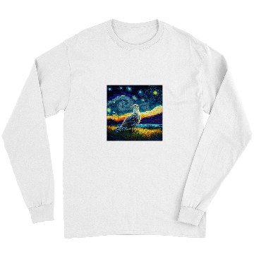 Discover Seagull Lover Surrealism Starry Night Seagull Long Sleeves