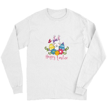 Discover Rabbits Happy Easter Cute Rabbit Bunny Spring Easter Egg Hunt Sunday Long Sleeves