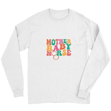 Discover Retro Groovy Mother Baby nurses Postpartum Nursing Student Long Sleeves