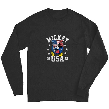 Discover Disney Mickey Waving Flag USA Long Sleeves