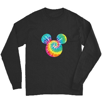 Discover Disney Mickey Mouse Icon Rainbow Tie-Dye Short Sleeve Long Sleeves