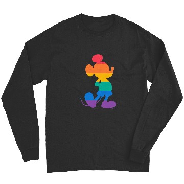 Discover Disney Mickey Mouse Pride Classic Pose Rainbow Icon Fill Long Sleeves