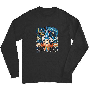 Discover Disney Fantasia Mickey Mouse Sorcerer’s Apprentice Retro Raglan Baseball Tee Long Sleeves