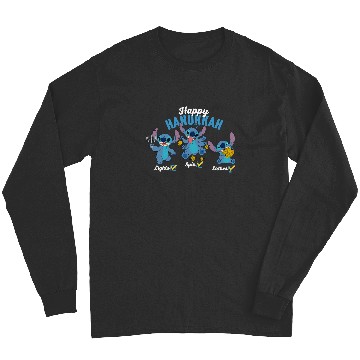 Discover Disney Lilo & Stitch Happy Hanukkah Lights Spin Latkes Long Sleeves