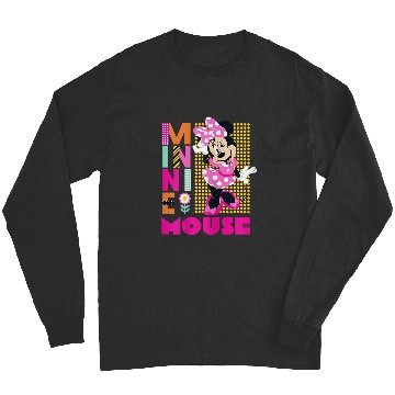 Discover Disneyss Minnie Mouse Smiling Polka Dot Retro Logo Stack Long Sleeves