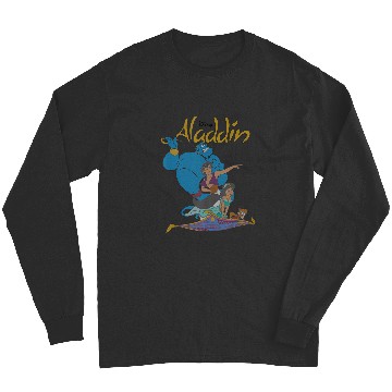 Discover Disney Aladdin Vintagess Group Shot Logo Tank Top Long Sleeves