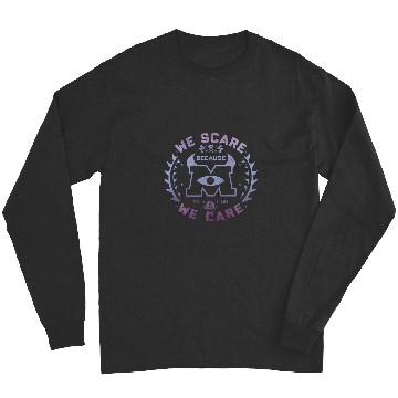 Discover Disney Pixar Monsters Inc. We Scare Because We Care Logo Long Sleeves