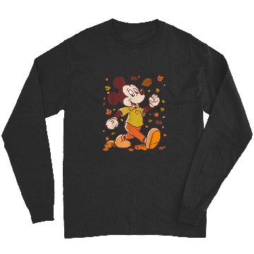 Discover Disneyss Mickey Mouse Strolling Through Autumn Leaves Fall Long Sleeves