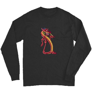 Discover Disney Mulan Mushu Neon Accent Portrait Long Sleeves