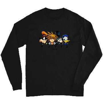 Discover Disneyss Kingdom Hearts Main Characters Panel Chest Kanji Logo Long Sleeves