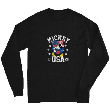 Discover Disney Mickey Waving Flag USA Long Sleeves