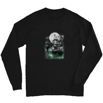 Discover Disneys nightmare bee christmas haunted scene raglan baseball Long Sleeves