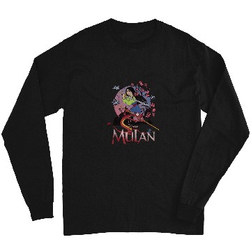 Discover Disney Mulan And Mushu Collage Portrait Logo Tan Long Sleeves