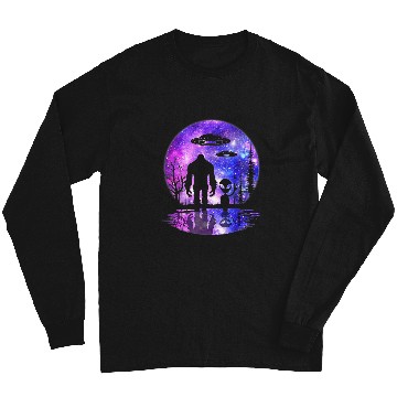 Discover Alien And Full Moon Sasquatch UFO : Bobs Burgers Family Shirt, Bobs Burgers Vintage Long Sleeves