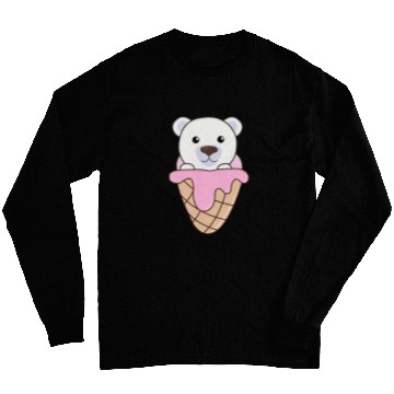 Discover Bear Pet Polar Bear Bear Strawberry Ice Cream Waffle Kawaii Long Sleeves