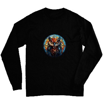 Discover Owl Pet Aesthetic Stained Glass Owl 1 Long Sleeves