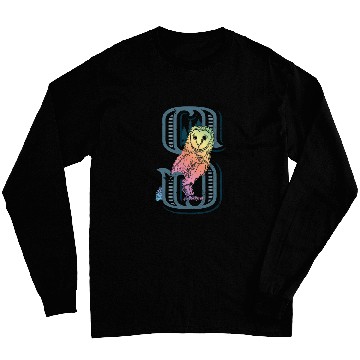 Discover Owl Pet Barn Owl Drawing with Monogram Letter S Long Sleeves