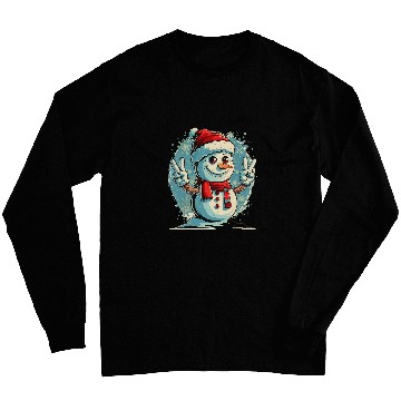 Discover Snowman Harmony Peaceful Winter Emblem Long Sleeves