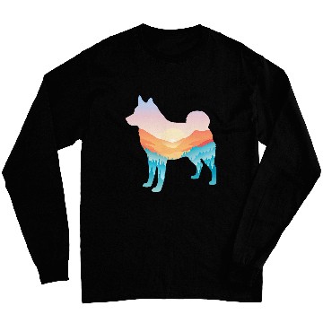Discover Schipperke Nature Hiking Dog Sunrise Adventure Long Sleeves