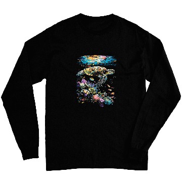 Discover Turtle Pet Hawaii Postcard Turtle Swimming Crystal Clear Long Sleeves