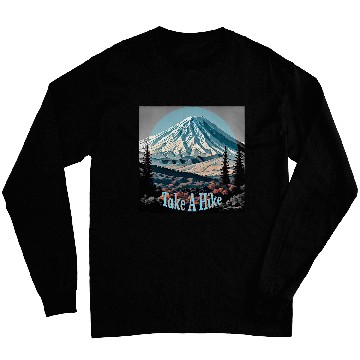 Discover Take a hike mountain trails outdoor adventure fun sun Long Sleeves