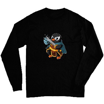 Discover Penguin Pet Warlock Penguin RPG Gaming Funny Nerdy Geeky Gamer Long Sleeves