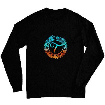 Discover Dragon Pet Tribal Dragon Initial Letter T Monogram Boho Long Sleeves