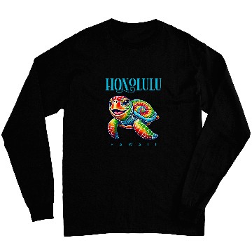 Discover Turtle Pet Honolulu Hawaii Smiling Tie Dye Sea Turtle Long Sleeves