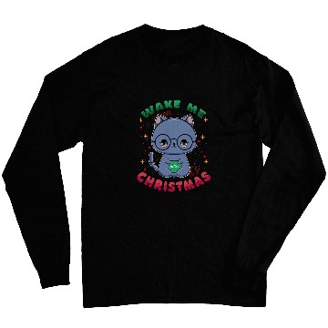 Discover Coffee Fun Merry Fluffmas black cats Santa Christmas Coffee Meowdy Long Sleeves