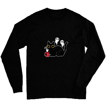 Discover Coffee Fun black cats with Coffee Doing Black Magic with Ghosts Long Sleeves