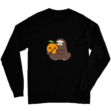 Discover Sloth Pet With Orange Fruit Cute Oranges And Sloth Long Sleeves